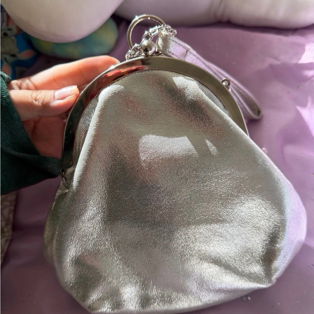 Silver Metallic Women's Clutch